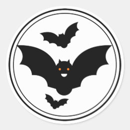 Adesivo Boo! Vinheta de Morcegos Halloween