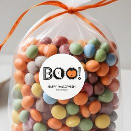 Adesivo Boo! Vinheta Feliz de Halloween