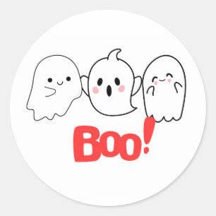 Adesivo Boo! Vinheta Halloween Divertido e Spooky Décor