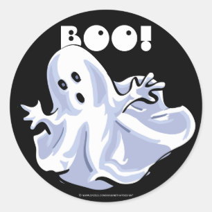 Adesivo BOO! Vinhetas de desenhos animados fantasma