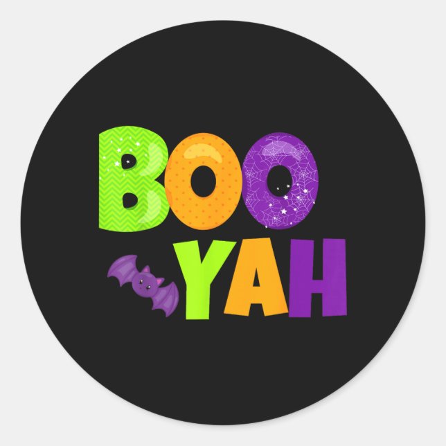 Adesivo Boo-Yah Halloween Divertido (Frente)