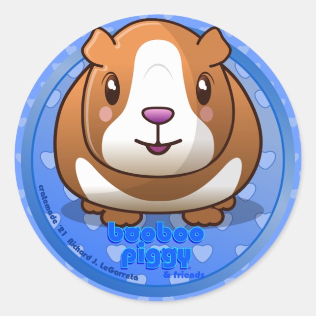 Adesivo Booboo Piggy Tampão azul redondo (Frente)