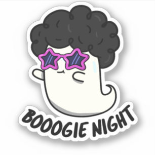 Adesivo Boogie Night Cute Halloween Disco Ghost Pun Sticke