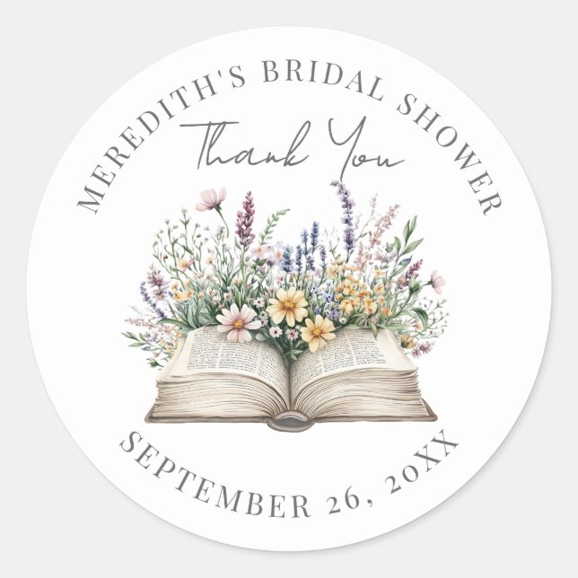 Adesivo Book Bridal Shower Thank You (Frente)