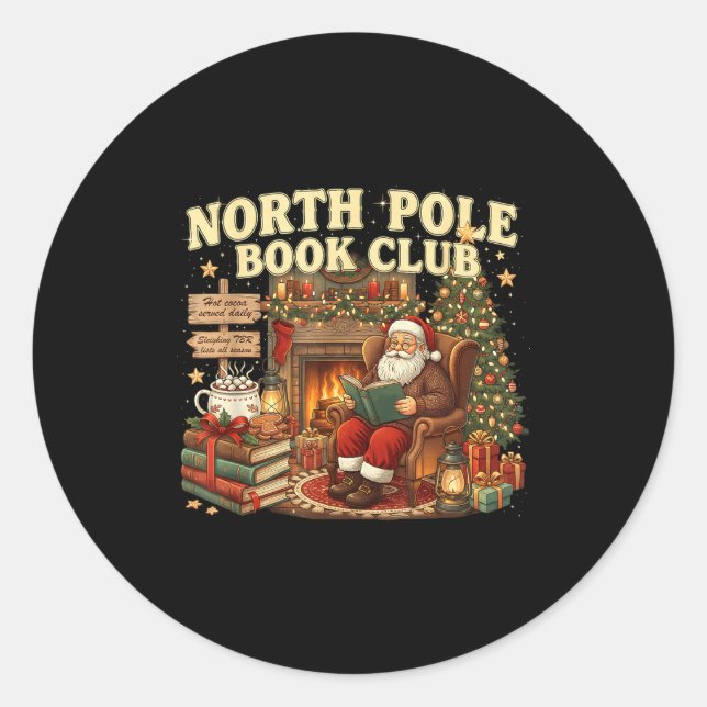 Adesivo Book Club Cozy Christmas Reading Gift  (Frente)