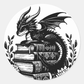 Adesivo Book Dragon Fantasy Reader Bookie Book amante