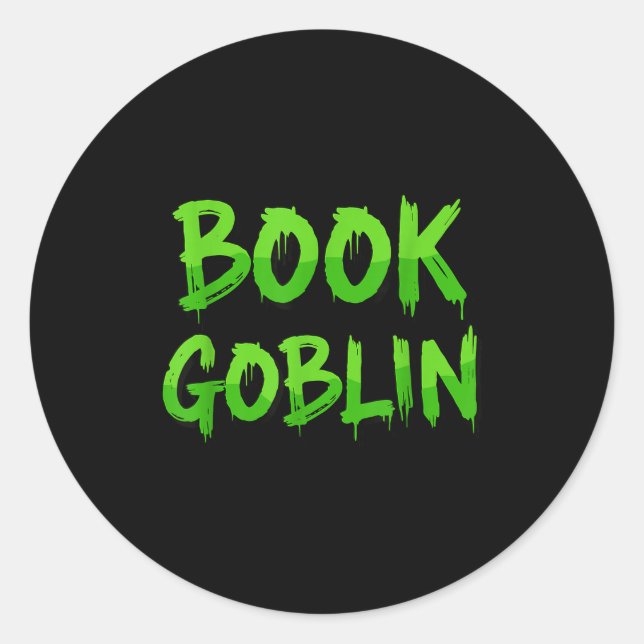 Adesivo Book Goblin Funny Reading Or Writing School Studen (Frente)