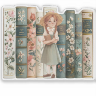 Adesivo Book Lover   Anne of Green Gables   Livros Florais