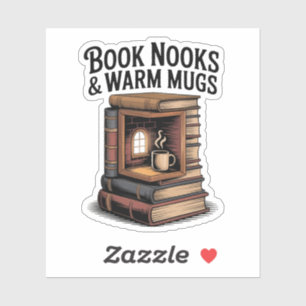Adesivo Book Nook e Warm Mug Cozy Reading