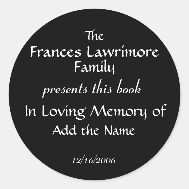 Adesivo Book Plate Sticker por SRF (Frente)