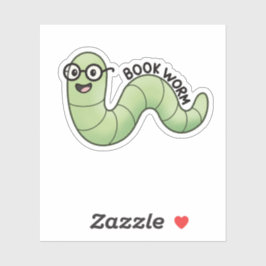 Adesivo Book Worm Cute Bookish Book Lover Worm
