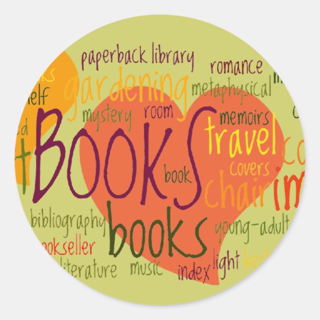 Adesivo Booklovers Heart Bookplate (Frente)