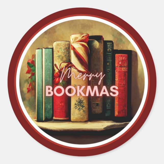 Adesivo Bookmas de feliz, Natal para Bibliotecas Escolares (Frente)