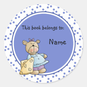 Adesivo Bookplate bonito do baer do ursinho do bebê