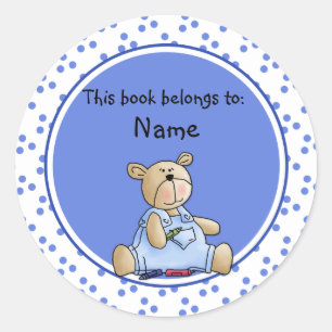 Adesivo Bookplate bonito do baer do ursinho do bebê