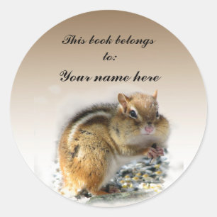 Adesivo Bookplate do Chipmunk