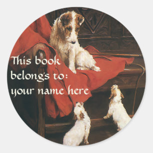 Adesivo Bookplate dos cães de Jack Russel Terrier dos