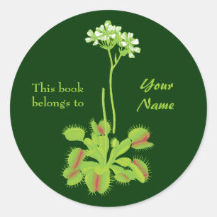 Adesivo Bookplate floral do Flytrap de Venus