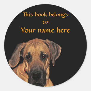 Adesivo Bookplate gigante delicado de great dane