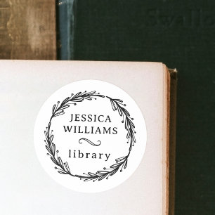 Adesivo Bookplate Nome da Biblioteca Pessoal