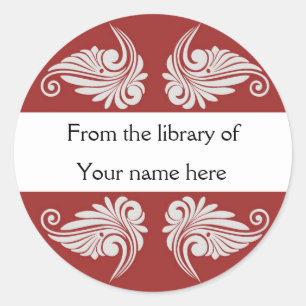 Adesivo Bookplates personalizados - Flourishes