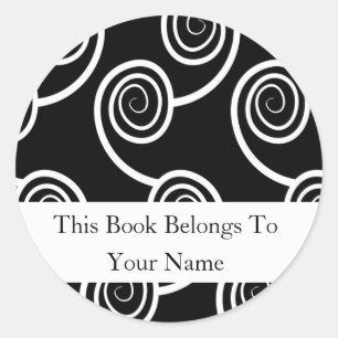 Adesivo Bookplates personalizados - redemoinho branco no