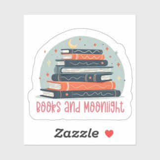 Adesivo Books and Moonlight Sticker
