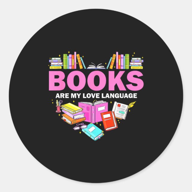 Adesivo Books Are My Love Language Reading Lover Librarian (Frente)