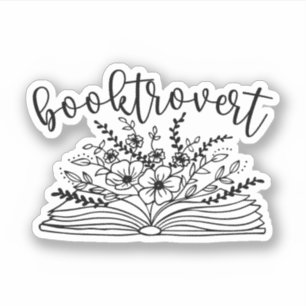 Adesivo Booktrovert, Book Lover, Bookworm