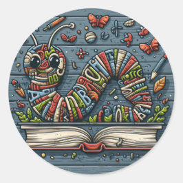 Adesivo Bookworm - Arte de Palavra Bela