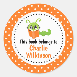Adesivo Bookworm Este Livro Pertence A Laranja De Bookplat