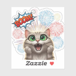 Adesivo Boom! Miau! - Gato de Fireworks