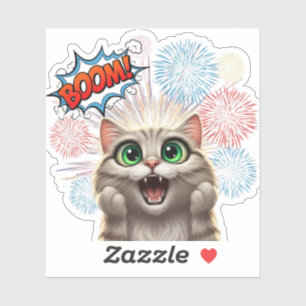 Adesivo Boom! Miau! - Gato de Fireworks