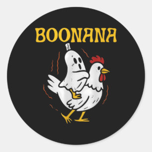 Adesivo Boonana Cavalgando Frango Fantasma de Halloween As
