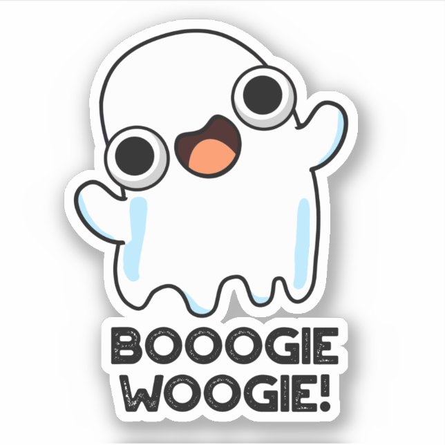 Adesivo Booogie Woogie Funny Music Ghost Pun (Frente)