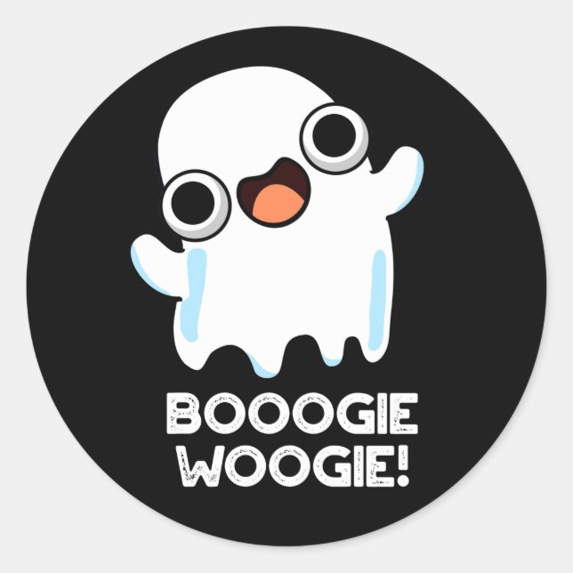 Adesivo Booogie Woogie Funny Music Ghost Pun Dark BG (Frente)