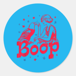 Adesivo Boop Garota Vintage E Águia Patriótico Retrô Engra