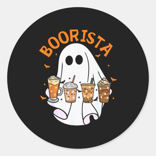 Adesivo Boorista Barista Ghost Coffee Halloween Soky Seaso (Frente)