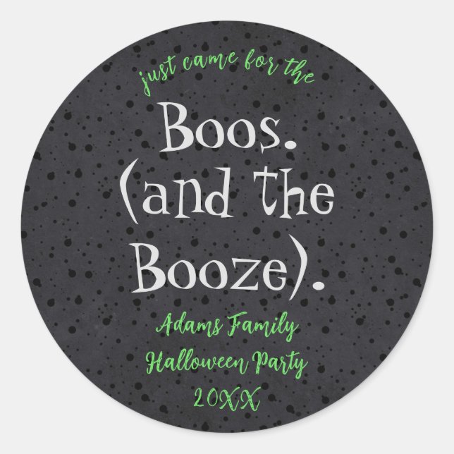 Adesivo Boos e Booze Adultos - Vinhetas do Festa do Hallow (Frente)