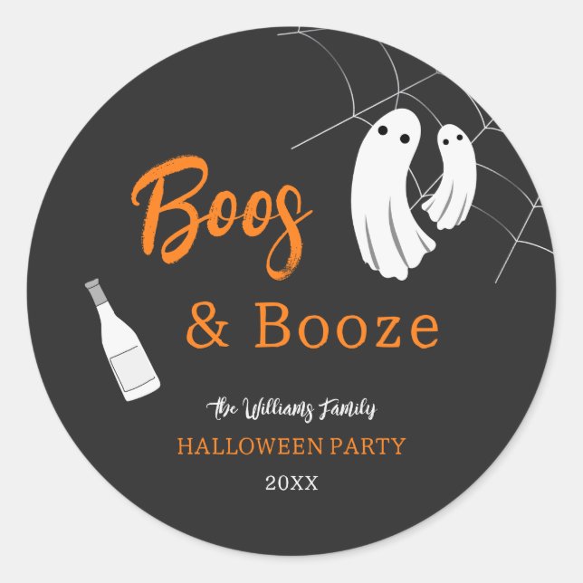 Adesivo Boos e Booze Halloween Laranja e Black Invance (Frente)