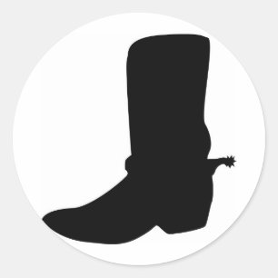 Adesivo Boot Black Cowboy com Spurs