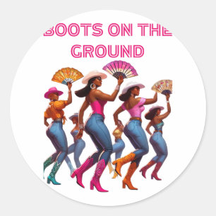 Adesivo Boot No Ground Line Dancing Queens Black Grou