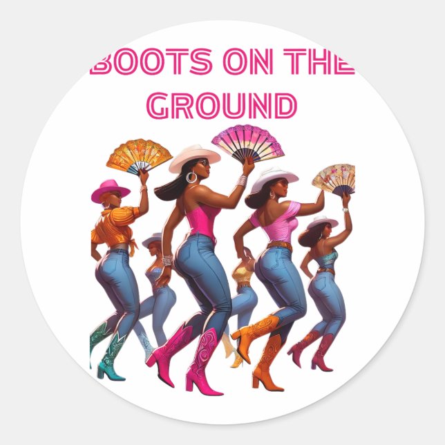 Adesivo Boot No Ground Line Dancing Queens Black Grou (Frente)