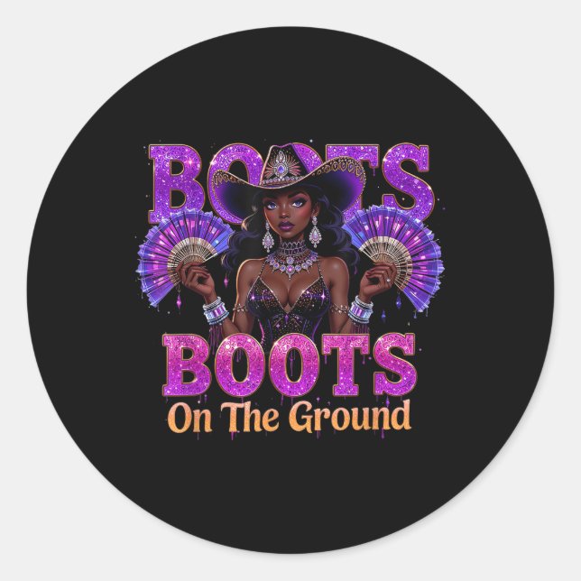 Adesivo Boot On Ground Boot Cowboy Linedance Western (Frente)