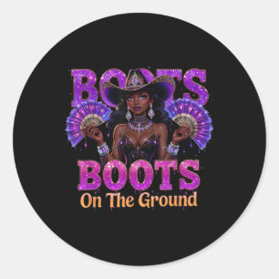 Adesivo Boot On Ground Boot Cowboy Linedance Western