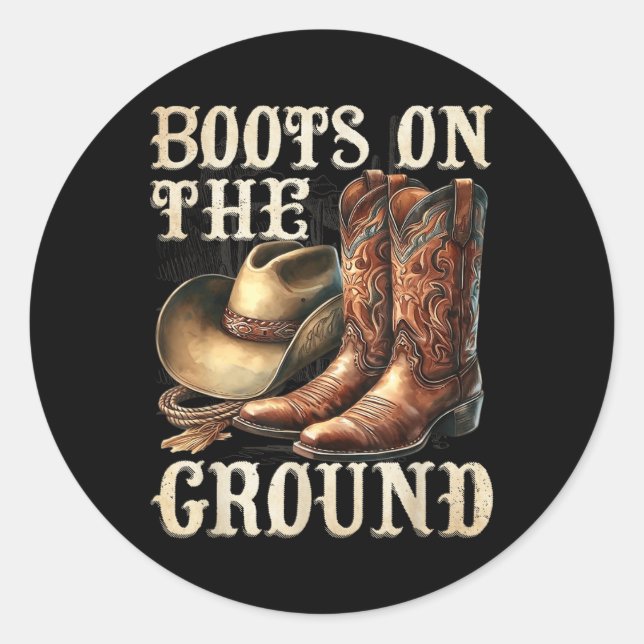 Adesivo Boot On Ground Boot Cowboy Western Cowgirl Li (Frente)