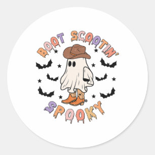 Adesivo Boot Scoot Spookny Engraçado Western Halloween Cow