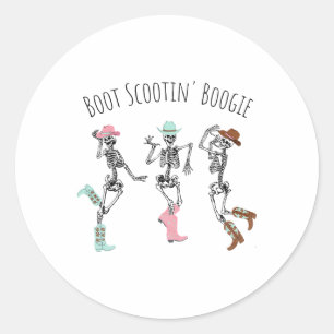 Adesivo Boot Scootin Boogie Skeletons Dançando no Western