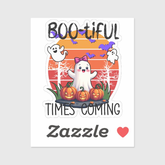 Adesivo Bootiful Times, Fantasmas Cute Kawaii (Folha)