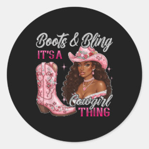 Adesivo Boots &amp; Bling It A Cowgir Thing Black